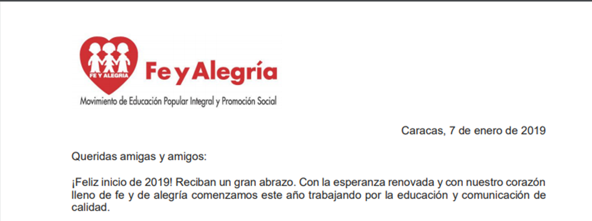 Palabras de Manuel Aristorena para este 2019